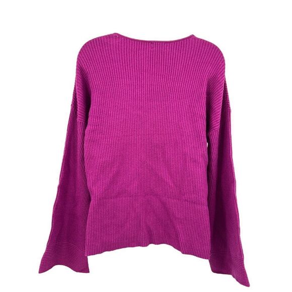 Free Press Sweater Women Small Purple Pullover Long Sleeve VNeck Knit Soft AS IS - Picture 9 of 13